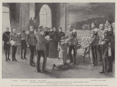 Re Edoardo VII che investe il principe ereditario tedesco con l